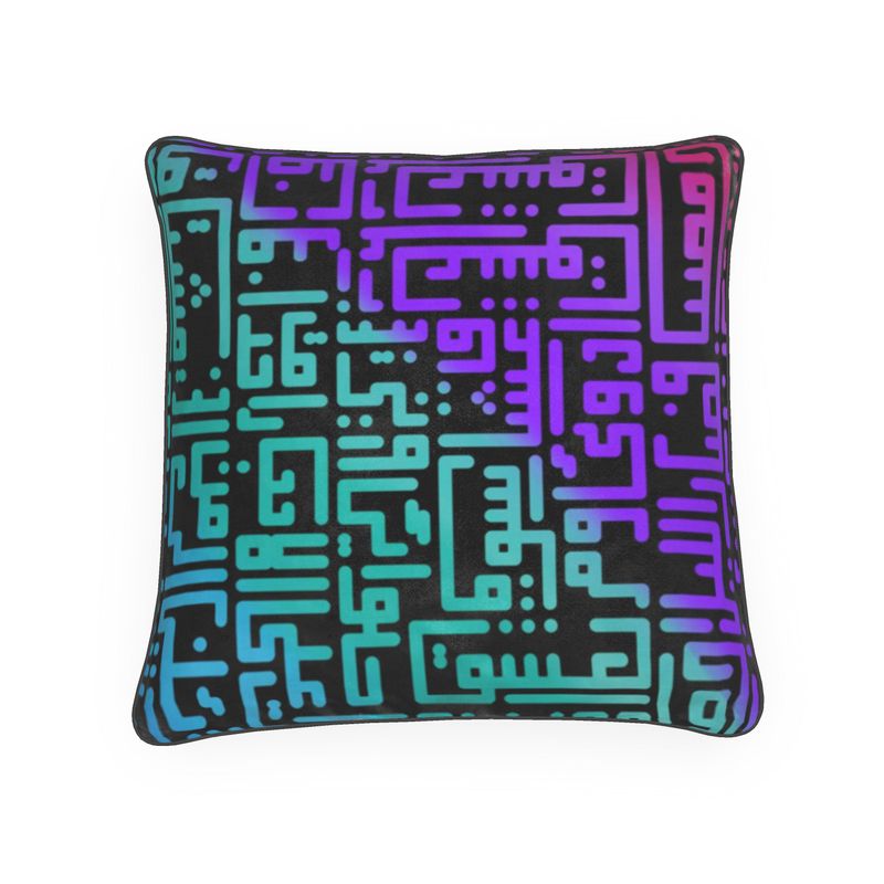 Rumi Cushion -Blue Purple Gradient Black BG
