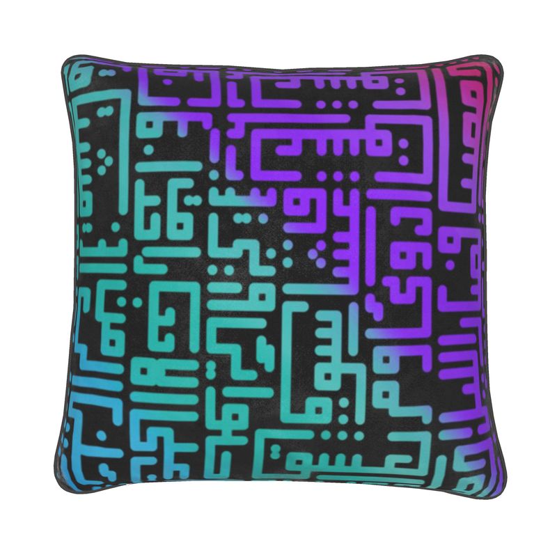 Rumi Cushion -Blue Purple Gradient Black BG