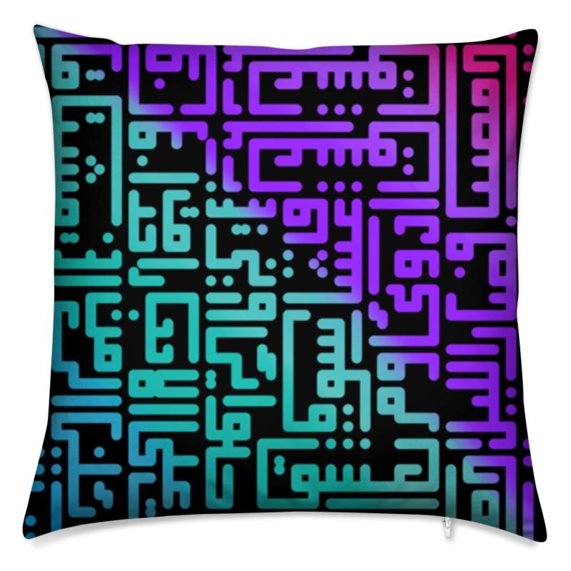Rumi Cushion -Blue Purple Gradient Black BG - SamarMuradCollezione