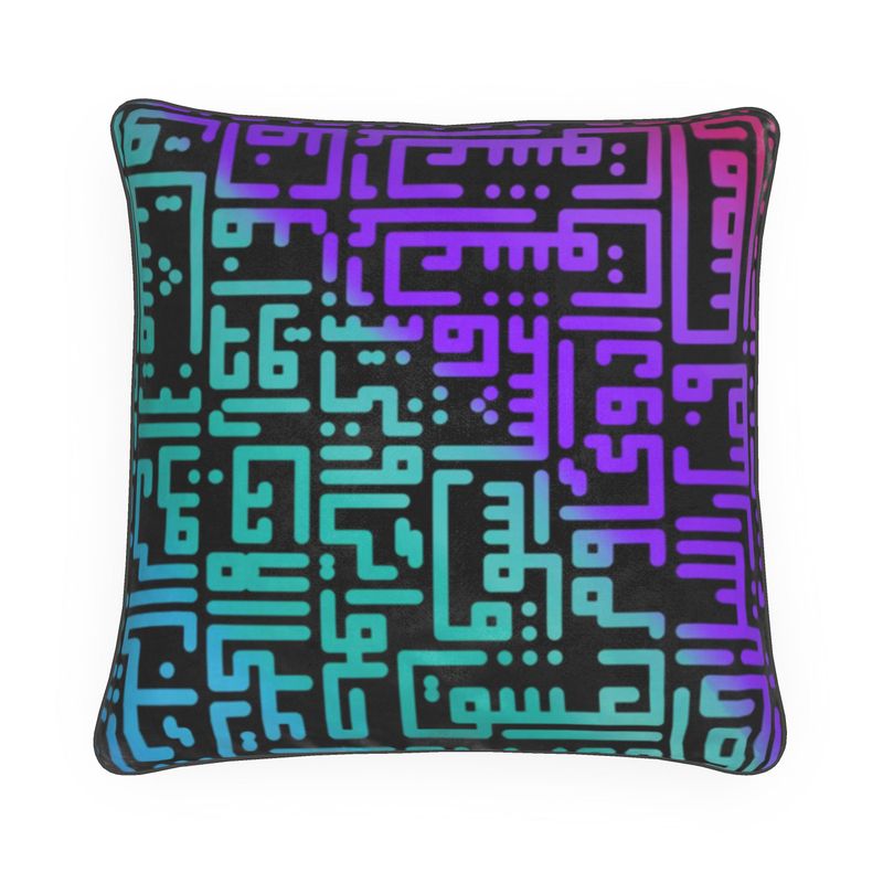 Rumi Cushion -Blue Purple Gradient Black BG - SamarMuradCollezione