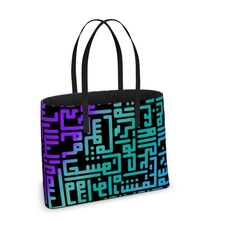 Rumi Kika Tote -Blue Purple Gradient Black BG - SamarMuradCollezione