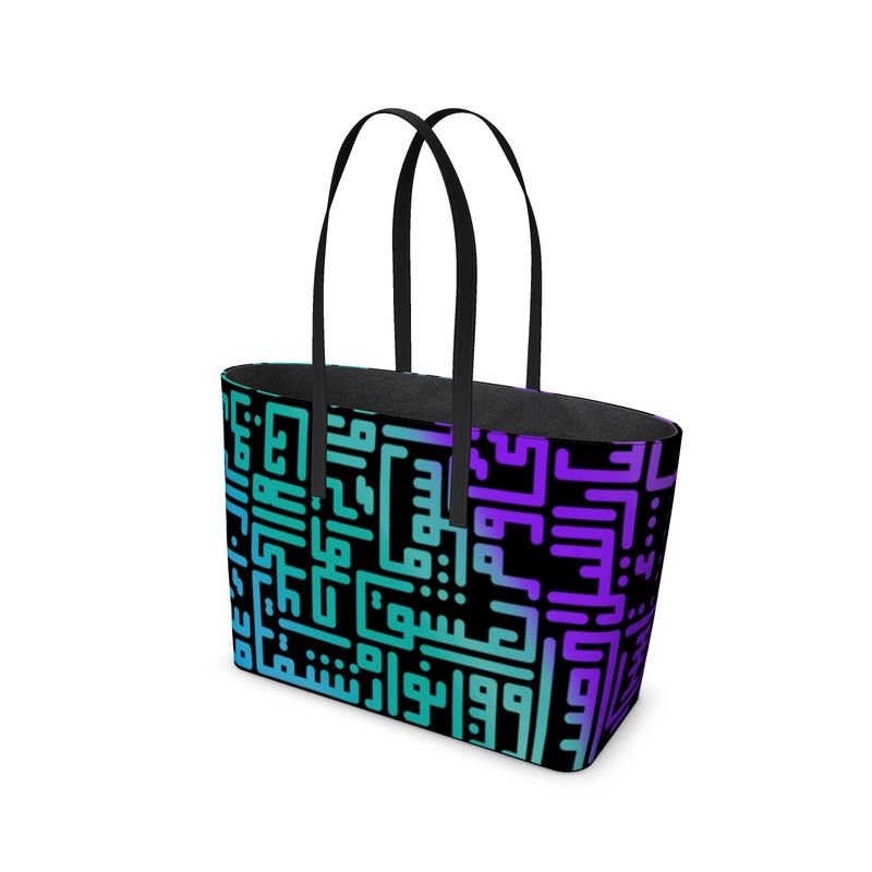 Rumi Kika Tote -Blue Purple Gradient Black BG - SamarMuradCollezione