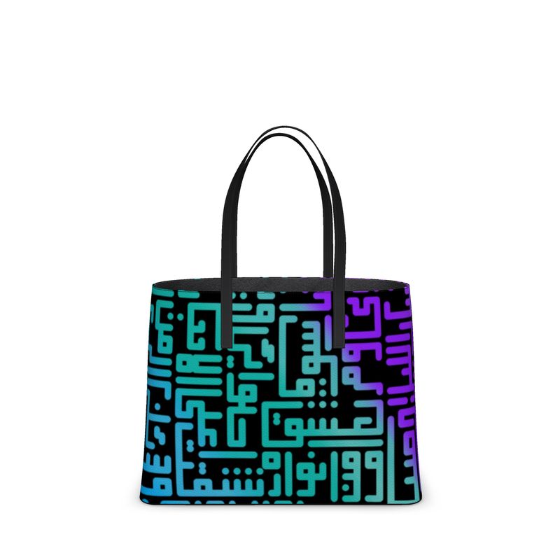 Rumi Kika Tote -Blue Purple Gradient Black BG - SamarMuradCollezione