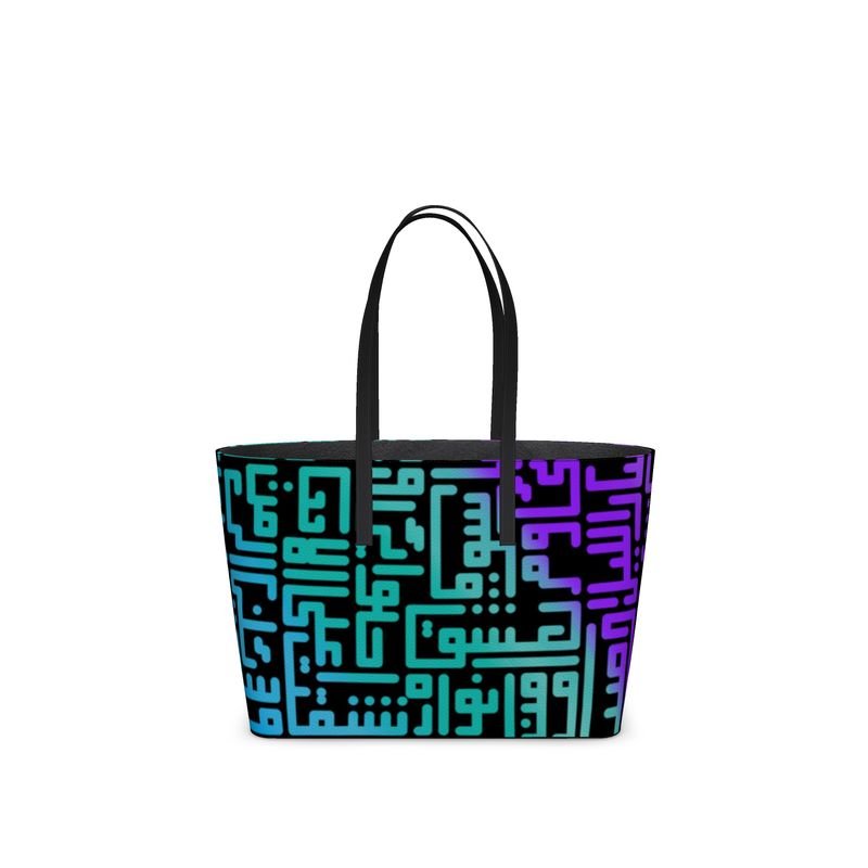 Rumi Kika Tote -Blue Purple Gradient Black BG - SamarMuradCollezione