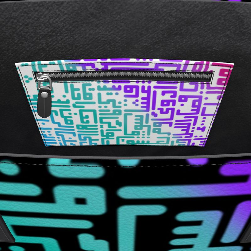 Rumi Kika Tote -Blue Purple Gradient Black BG - SamarMuradCollezione