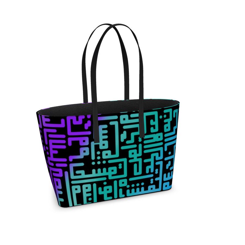 Rumi Kika Tote -Blue Purple Gradient Black BG - SamarMuradCollezione