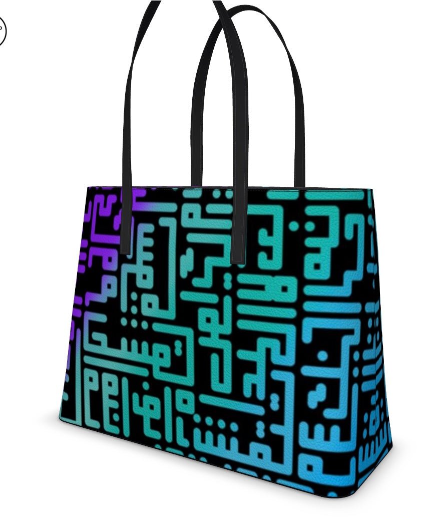 Rumi Tote-Blue Purple Gradient Black BG - SamarMuradCollezione