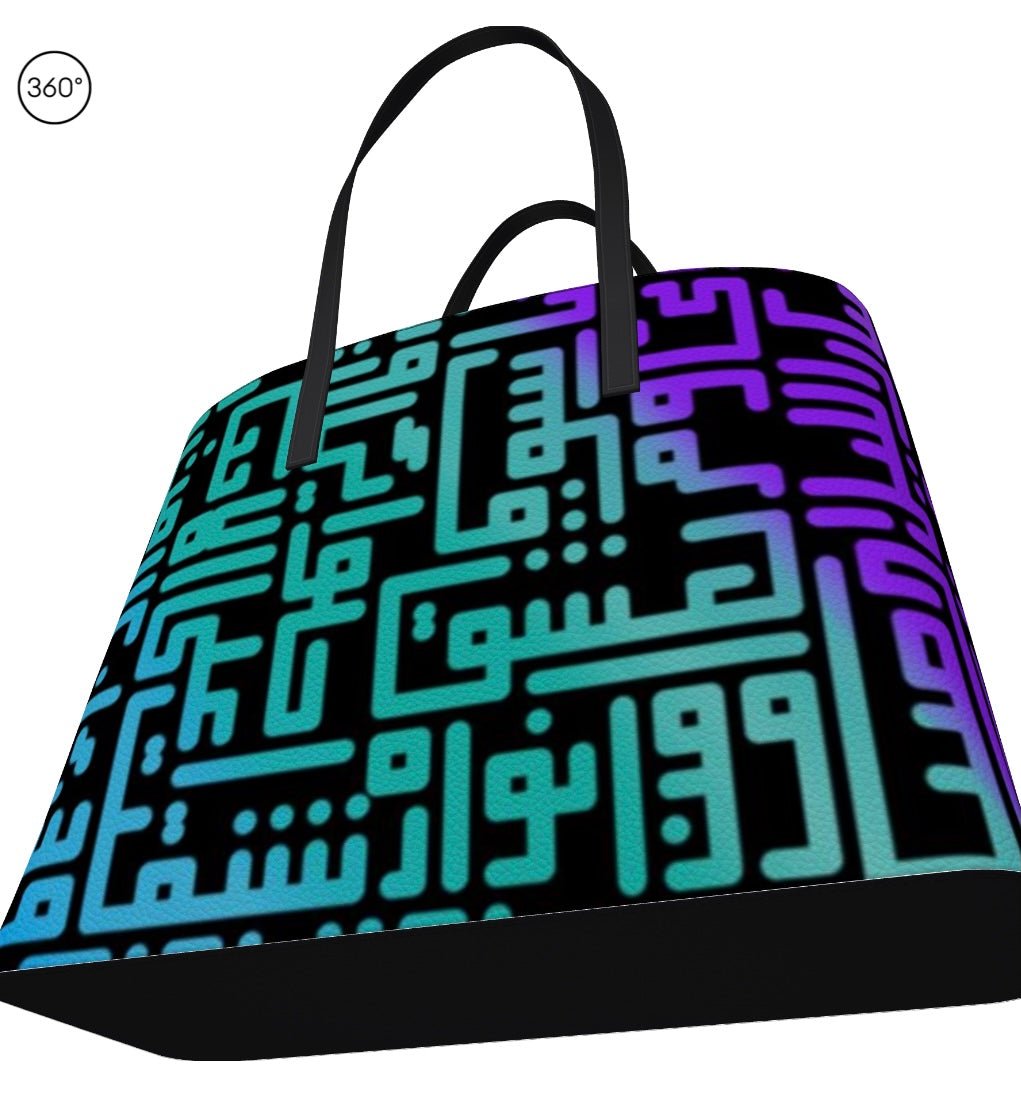 Rumi Tote-Blue Purple Gradient Black BG - SamarMuradCollezione