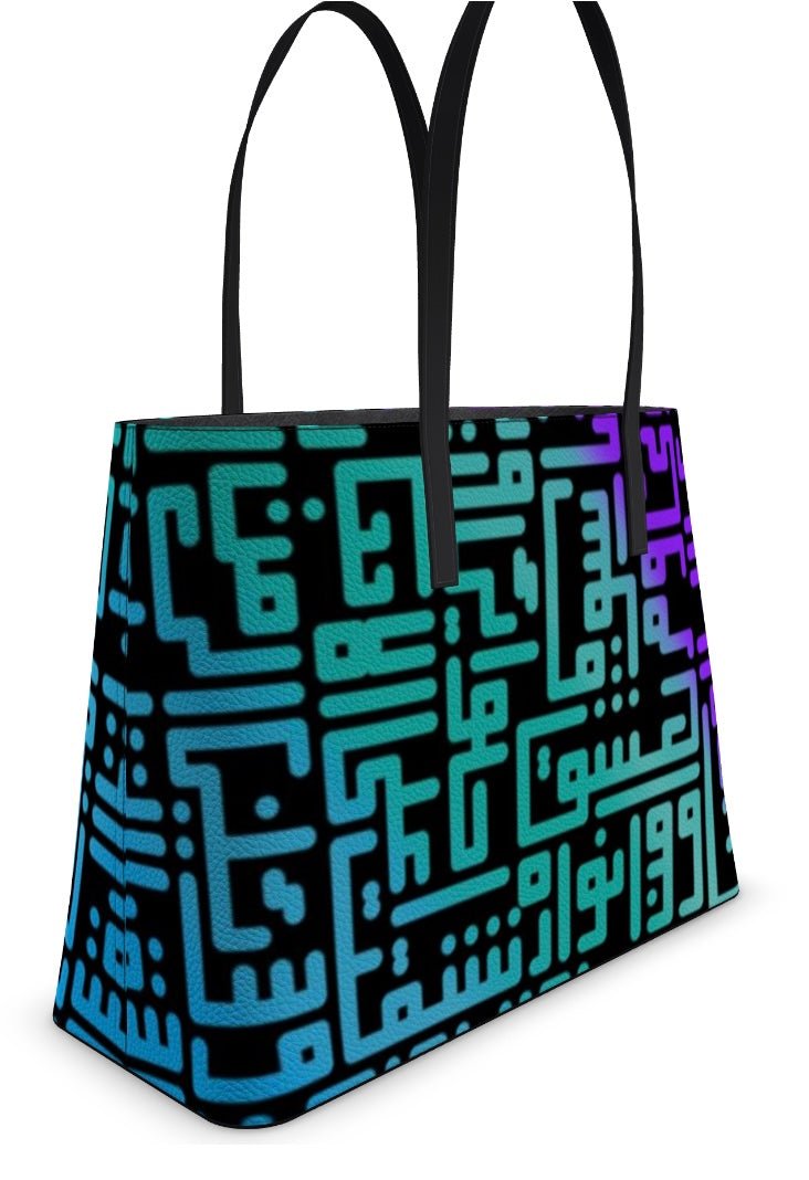 Rumi Tote-Blue Purple Gradient Black BG - SamarMuradCollezione